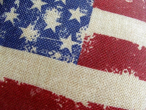 Preview: USA flag on hessian