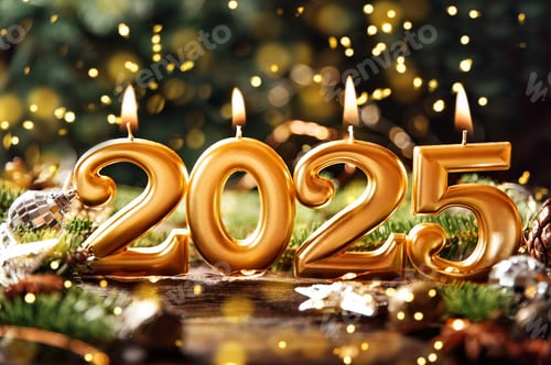 Visualização: Fundo de férias Feliz Ano Novo 2025. Fundo festivo cintilante
.