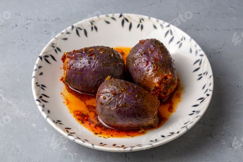 Preview: Traditional delicious Turkish foods; eggplant stuffed (patlican dolmasi)