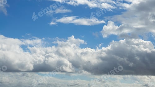 Preview: Cumulus clouds with blue sky on a sunny day of summer. Beautiful cloudscape