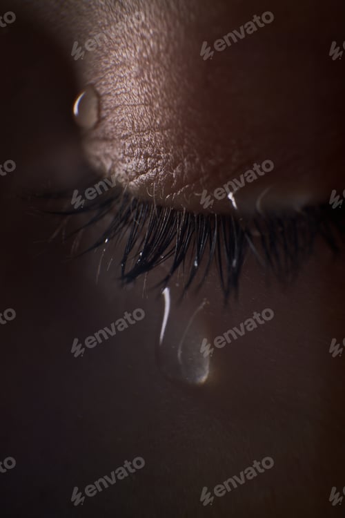 Preview: Eye of anonymous person with tears