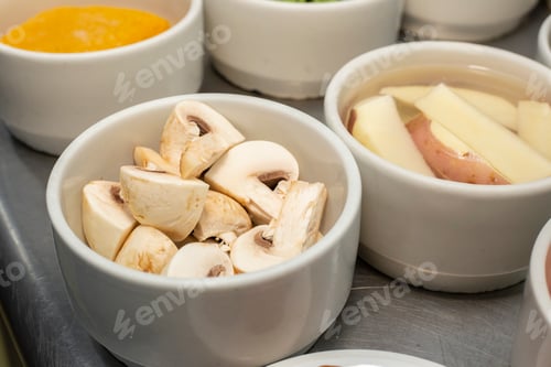 Preview: group of vegetables before preparation on the chef's table