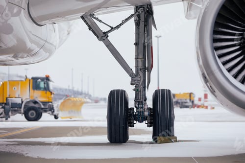 Preview: Winter day at airport during snowfall