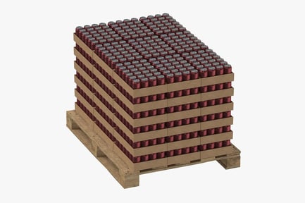 Preview: Pallet of Red Drink Cans - Bulk Shipment