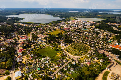 Preview: Top view of the city of Braslav in summer, Vitebsk region, Belarus