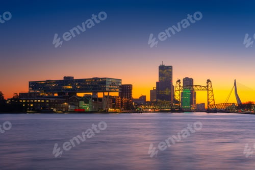Preview: Rotterdam, The Netherlands. View at the city center. Panoramic view.