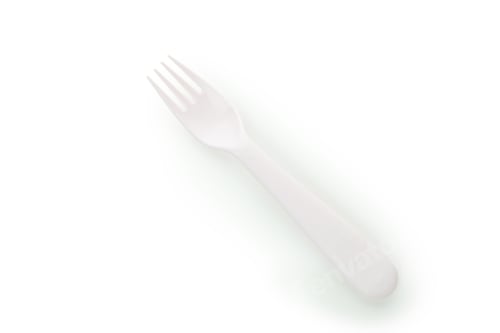 Preview: Single plastic fork isolated on white background