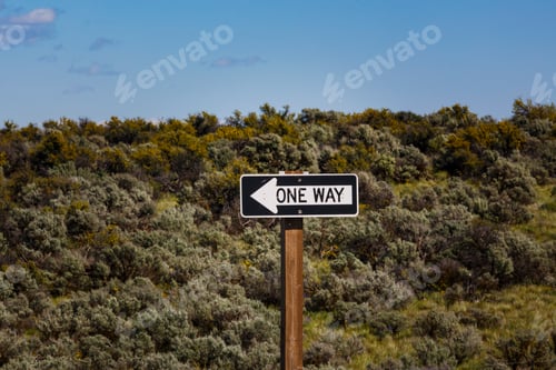 Preview: One Way road sign, Ryegrass, WA USA