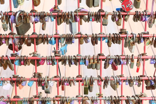 Preview: hanging colorful Heart Shape Padlock for good luck