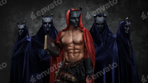Preview: Occult brotherhood of mystic cult with rubes and masks