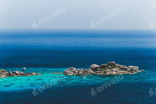 Preview: Aerial view of beautiful tropical island with turquoise water