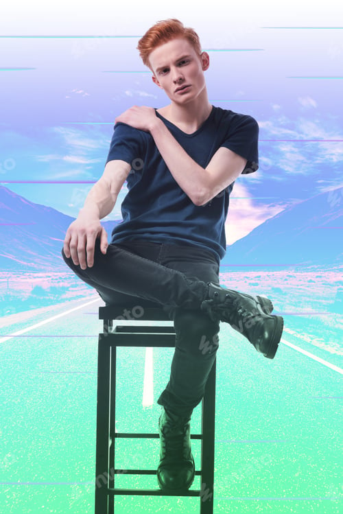 Preview: Total Confidence. Confident Thoughtful Guy Sitting On Chair And Putting Hand On Shoulder