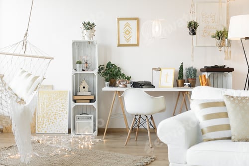 Preview: Living room with workspace