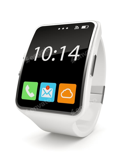 Preview: White Smart watch on white background