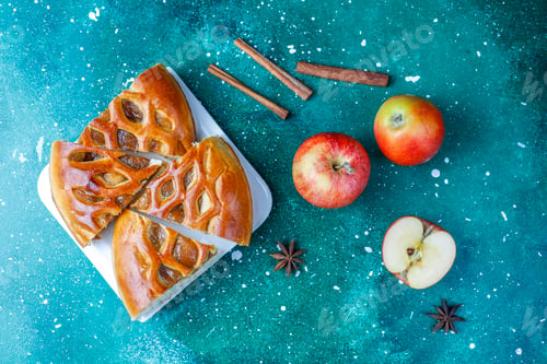 Preview: Homemade delicious apple pie with jam.