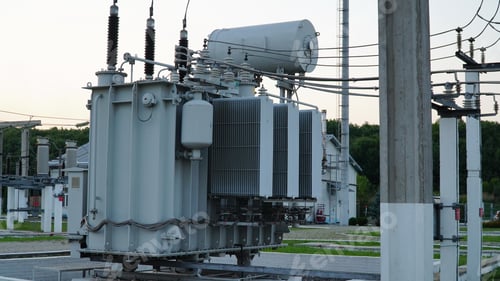 Preview: Power transformer. Electrical equipment. Electric current redistribution substation