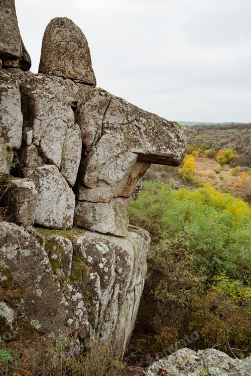 Preview: large stone boulder in Aktovsky Canyon Ukraine
