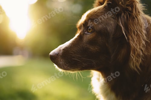Preview: Close up portrait of Border Collie dog in park