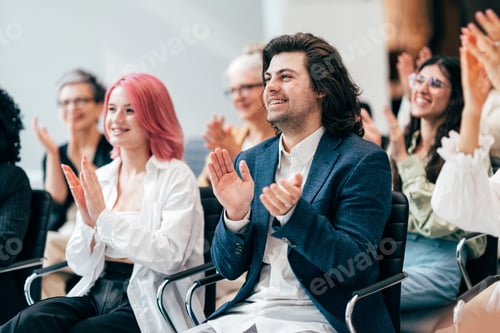 Preview: Businessmen and businesswomen making a corporate party