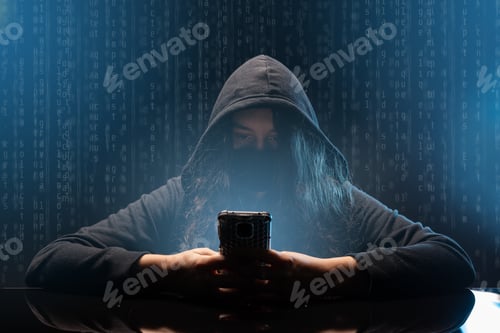 Preview: Hacker with cellphone