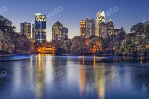 Preview: Atlanta, Georgia, Usa Midtown Skyline From Piedmont Park.