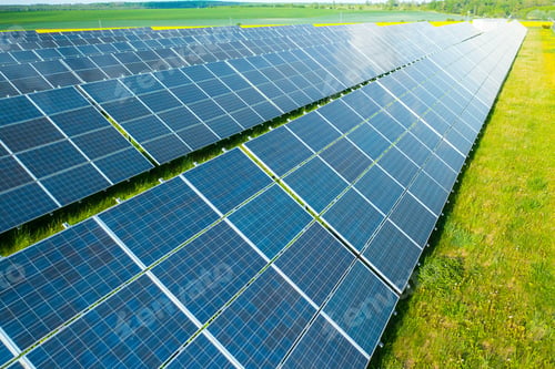 Preview: Photovoltaic solar system for ptoction of cheap and alternative energy, close up