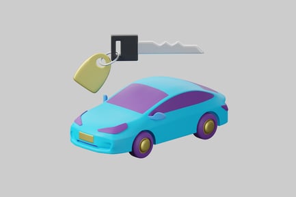 Preview: Turquoise vehicle with key