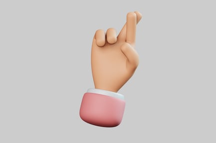 Preview: Fingers crossed gesture cartoon hand