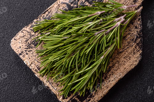 Preview: Fresh green rosemary sprigs prepared for cooking
