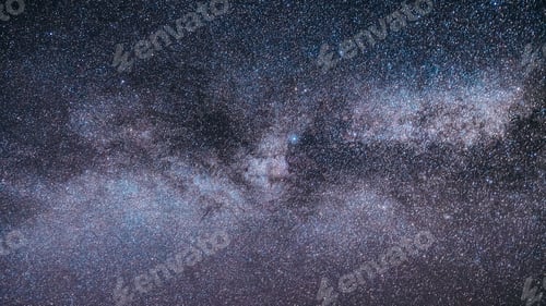 Preview: Real Night Sky Stars With Milky Way Galaxy. Natural Starry Sky Background