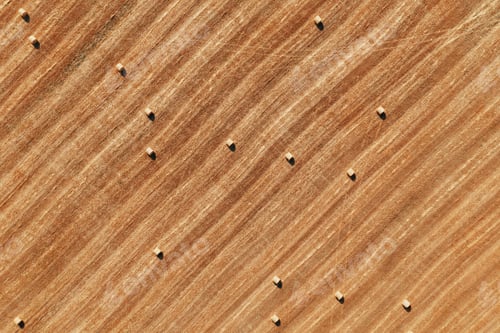 Preview: Hay on field aerial top view. Haying