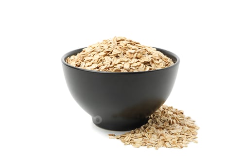 Preview: Bowl with oatmeal flakes isolated on white background