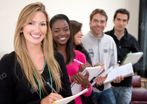 Preview: Group Of Students Standing In A Row At A Classroom