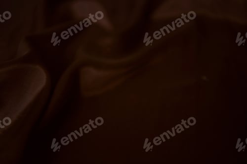 Preview: Elegant dark chocolate brown silk fabric with smooth satin ripples