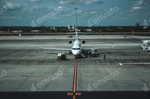 Preview: Private jet parked in the airport.