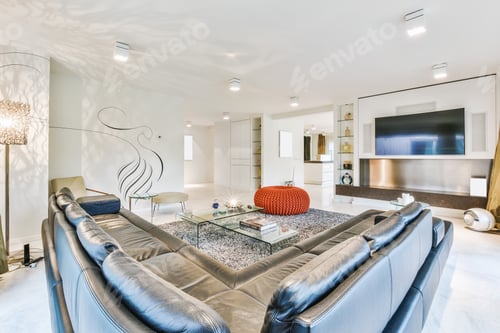 Preview: Stylish living room with corner sofa