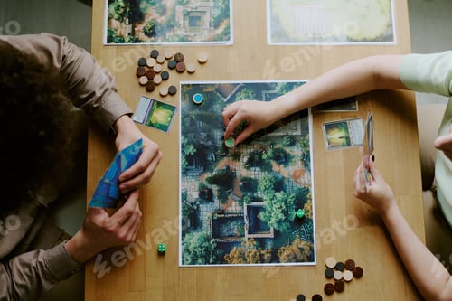 Preview: Unrecognizable Couple Playing Board Game
