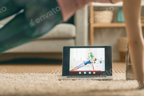 Preview: woman doing exercises at home