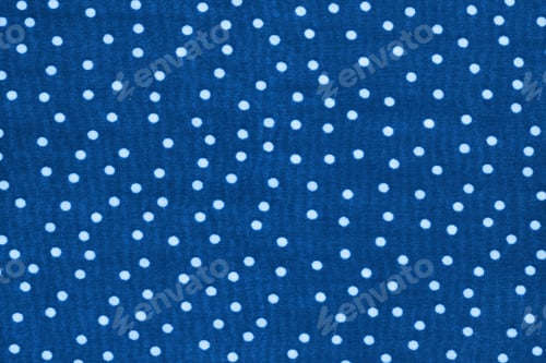 Preview: White Peas On A Blue Background Of Textural Knitted Fabric