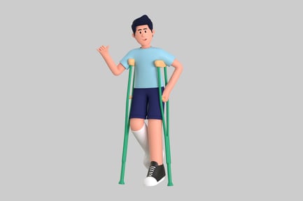 Preview: Injured Man with Crutches