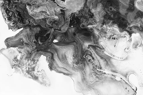 Preview: Black and white Art Abstract flow acrylic and watercolor blot painting. Wave texture background.