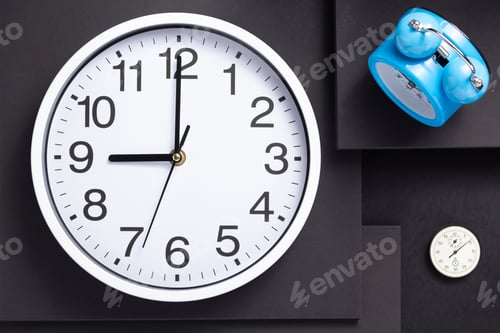 Preview: clock at black paper abstract background