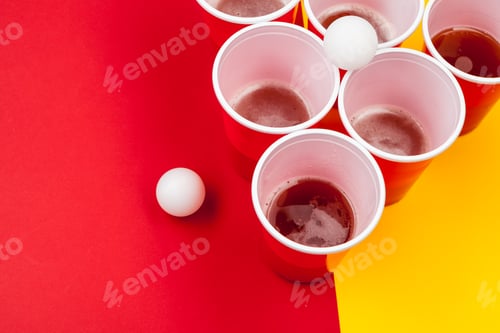 Preview: Cups for game Beer Pong on the table