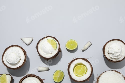 Preview: Summer dessert - ice cream, ice cream with coconut