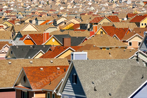Preview: 54666,Rooftops in suburban development, Colorado Springs, Colorado, United States
