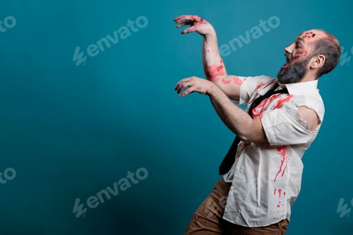 Preview: Brain eating zombie walking around in studio