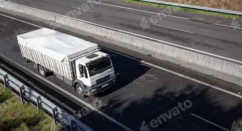 Preview: Truck on road with clear container