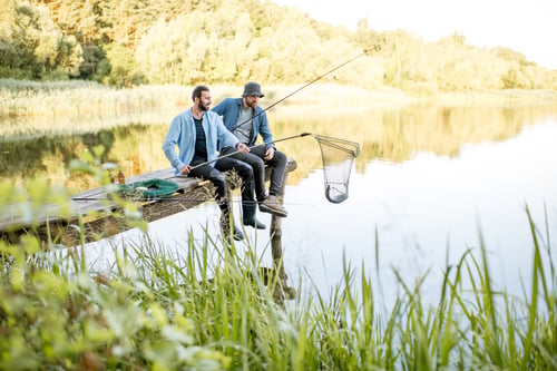 Preview: Men catching fish on the lake