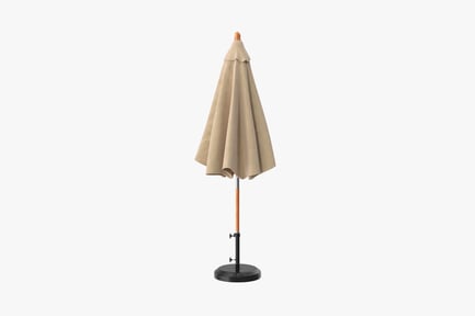 Preview: Closed Beige Patio Umbrella with Stand