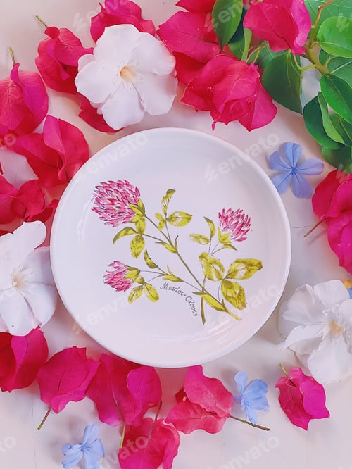Preview: Vintage floral plates